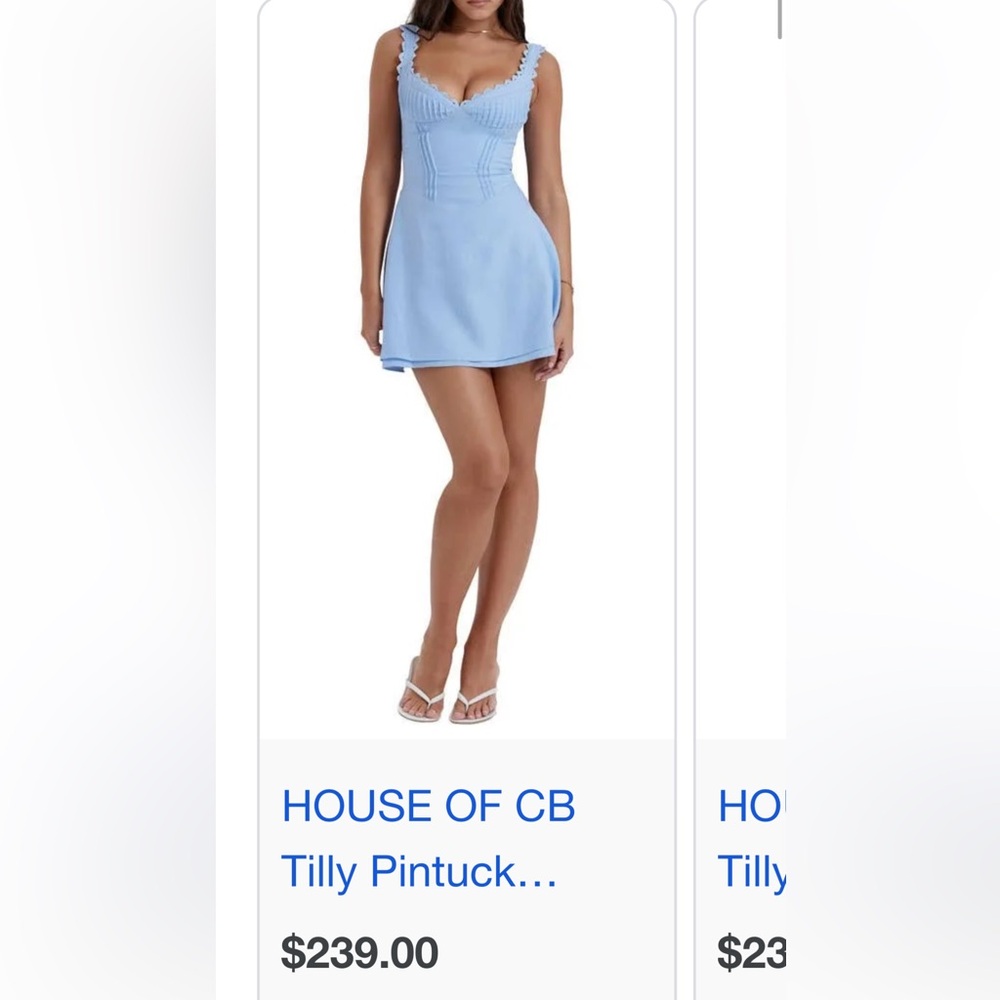 House of CB Tilly Pintuck dress in blue